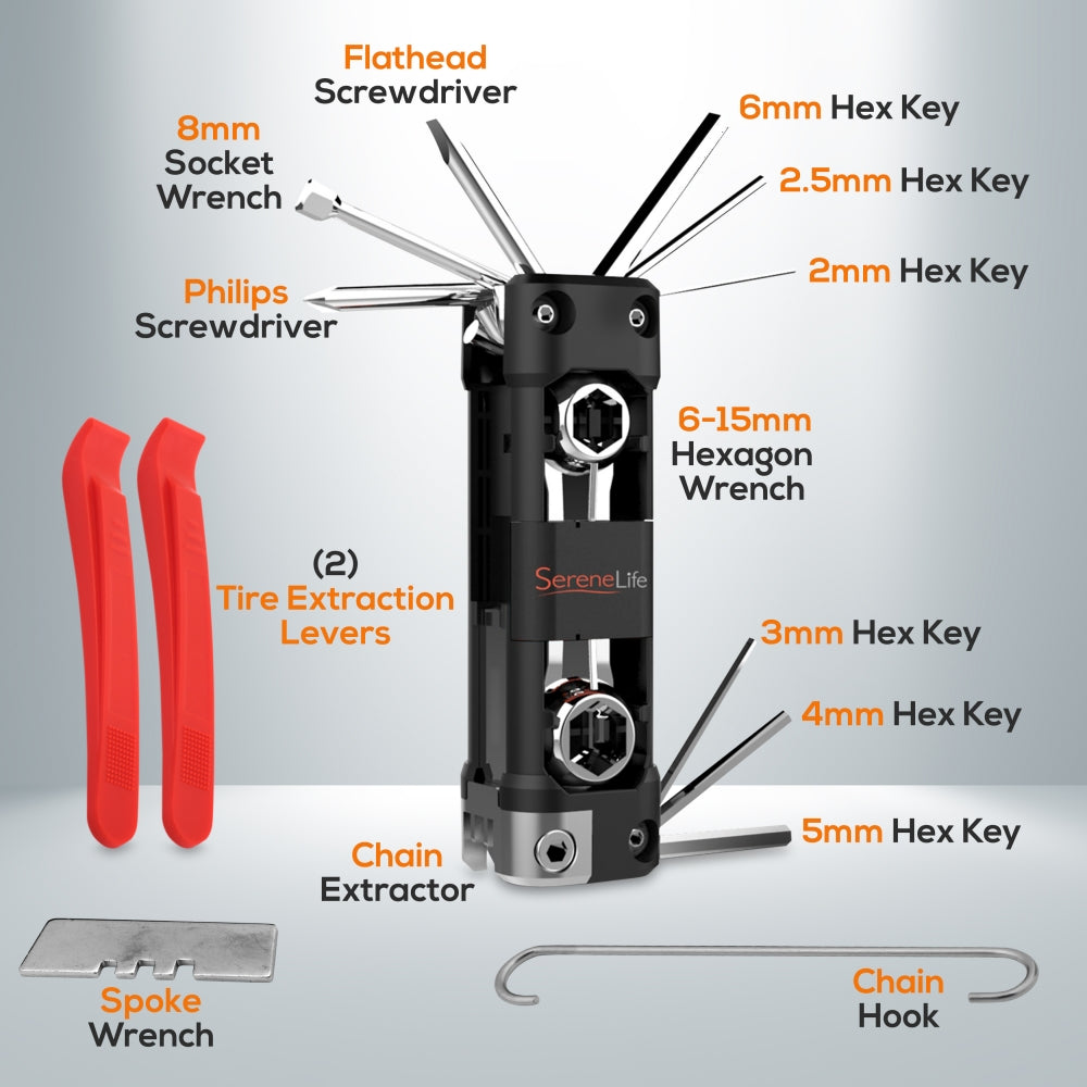 product image number 5 for SereneLife Bicycle & Flat Tire Repair Tool Kit