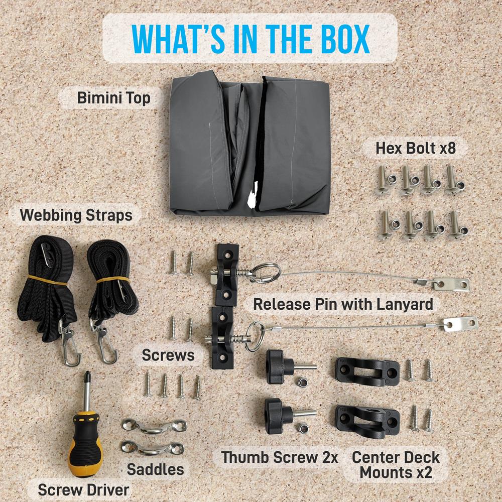 product image number 8 for SereneLife 3 Bow Bimini Top