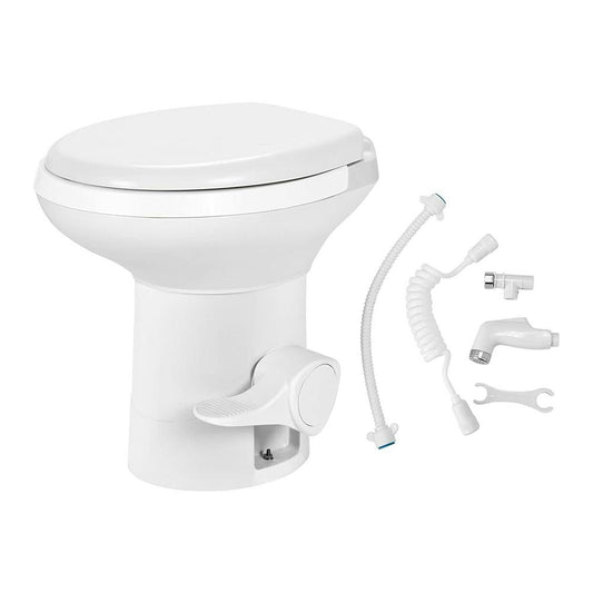 RV Toilet Leak-Proof Compact Design HDPE White