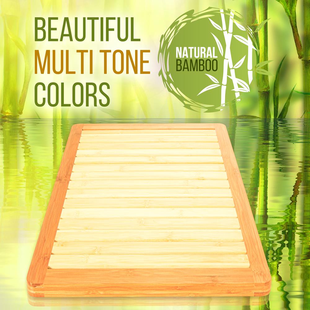 product image number 3 for SereneLife Natural Bamboo Shower Mat