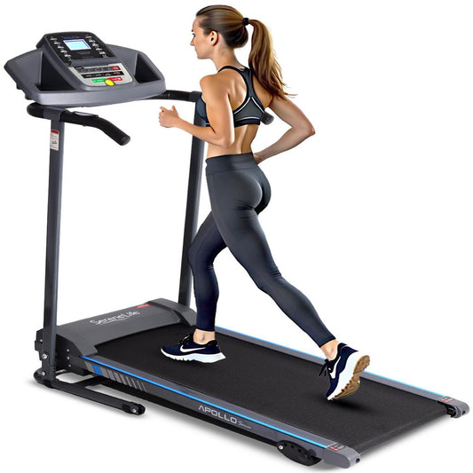 Electric Folding Treadmill, Bluetooth Sync, Manual Incline, Compact Design