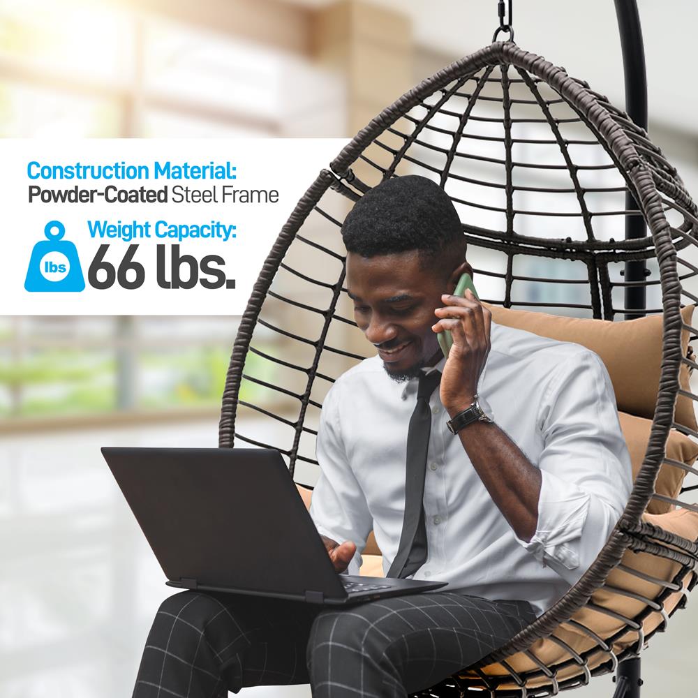 product image number 2 for SereneLife Wicker Rattan Swing Chair