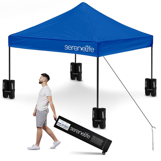 Pop Up Canopy Tent 10x10 - Waterproof UV Protection, Portable, Navy Blue