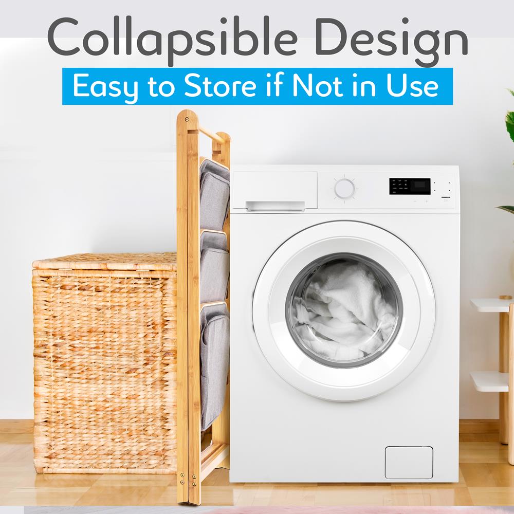 product image number 6 for SereneLife Bamboo Shelf With Storage Hamper