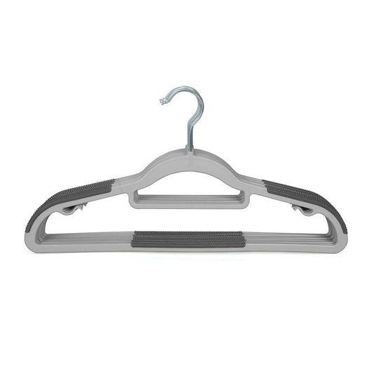30-Pack Non-Slip Clothes Hangers, Space-Saving ABS Plastic, Grey