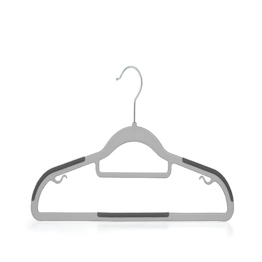 50-Pack Grey Non-Slip Clothes Hangers - Space-Saving, 360° Swivel Hooks