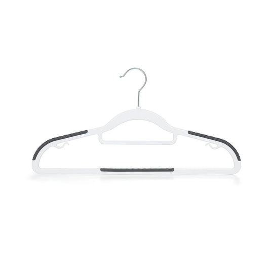 50-Pack Non-Slip Clothes Hangers, Space-Saving ABS Plastic, White