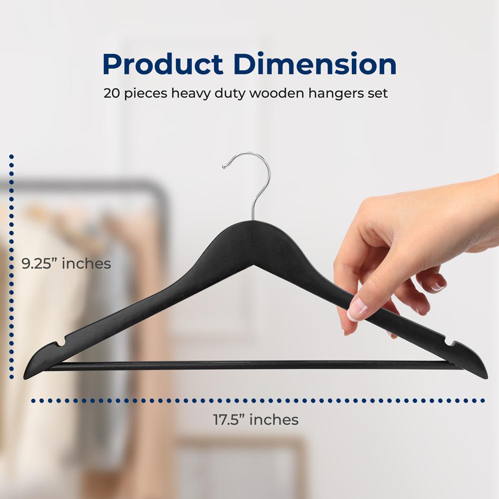 product image number 2 for SereneLife Non-Slip Wooden Hangers