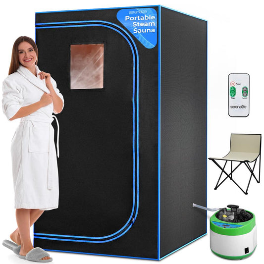 Portable Home Sauna for Detox, 4L Steamer, Folding Chair, Gray