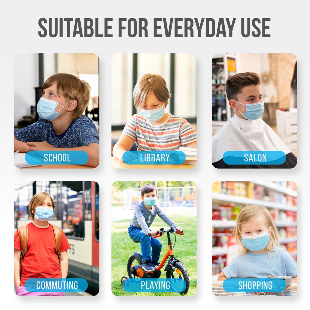 product image number 3 for SereneLife Three Layer Disposable Face Masks