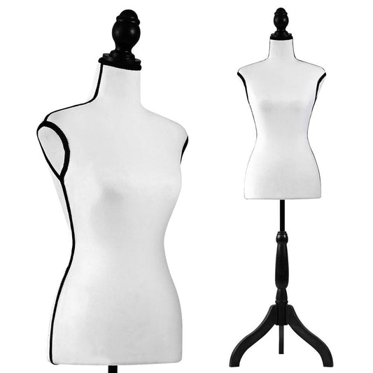 Female Dress Form Mannequin, Adjustable Height, Foam Torso, White