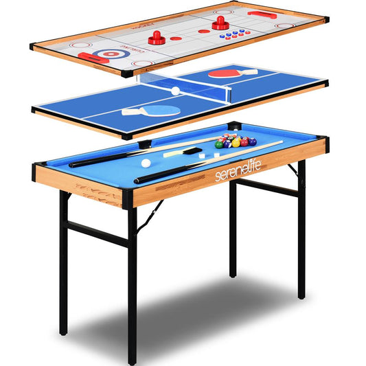 4-in-1 Game Table, Portable, MDF with PVC, Indoor/Outdoor Use