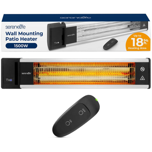 Infrared Patio Heater, Efficient 1500W, Aluminum, Remote Control
