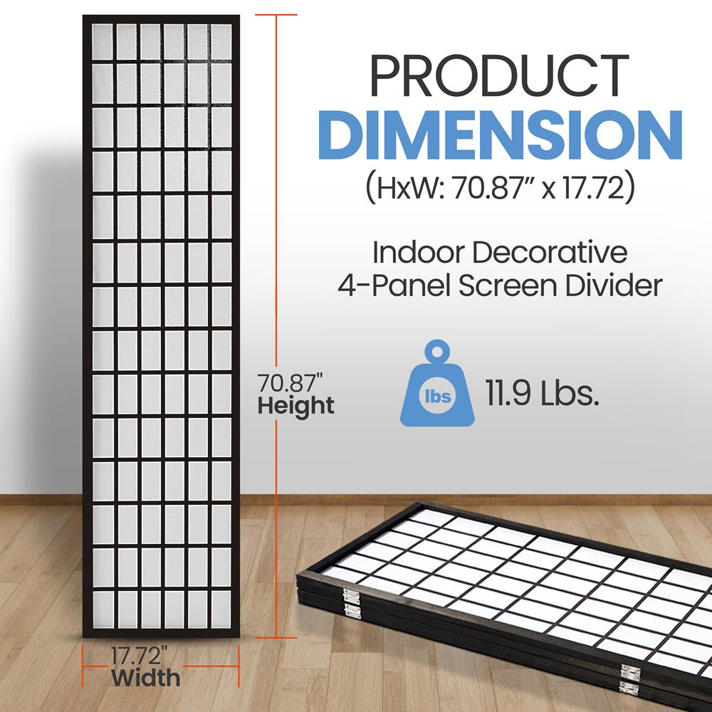 product image number 2 for SereneLife 4-Panel Room Divider