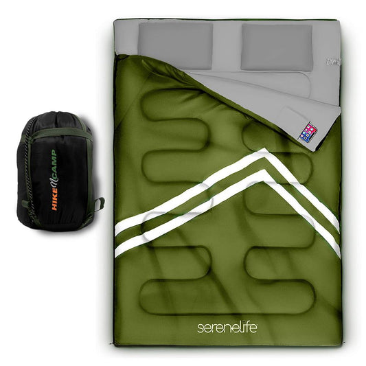 Double Sleeping Bag with Pillows - Lightweight, Waterproof, Portable