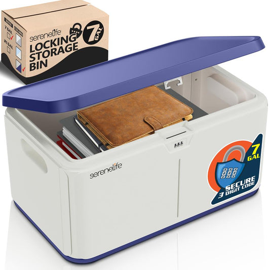 product image number 1 for SereneLife 8 Gallon Locking Storage Bin