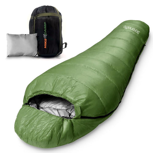 Mummy Sleeping Bag 4-Season Waterproof 210T Polyester Green
