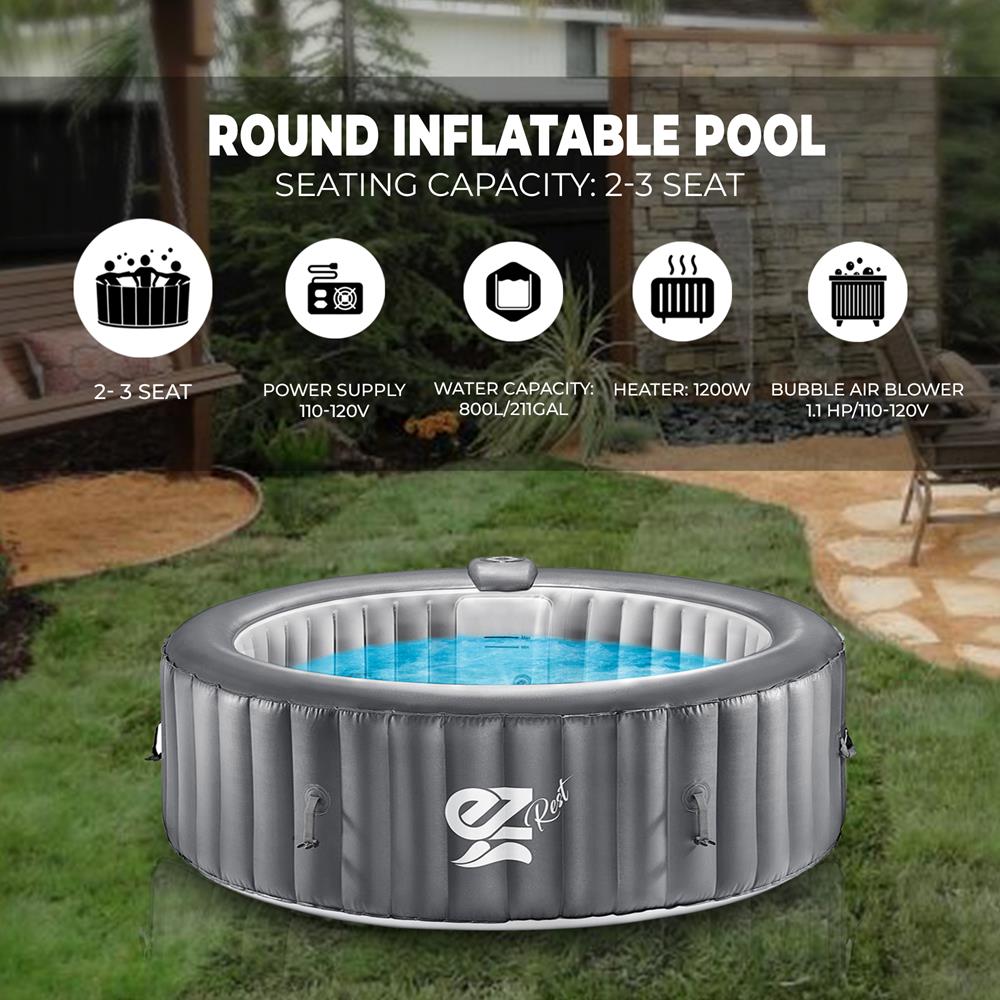 product image number 2 for SereneLife Round Inflatable Pool Spa With Light