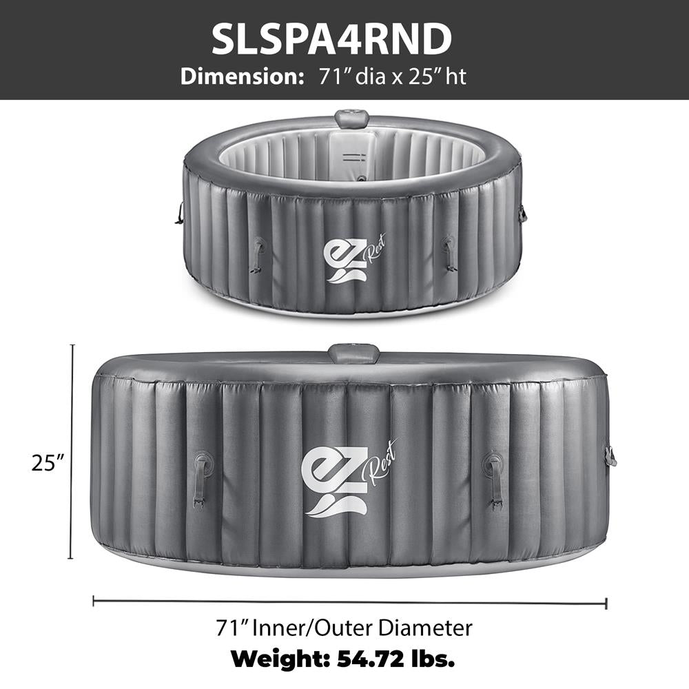 product image number 7 for SereneLife Round Inflatable Pool Spa With Light