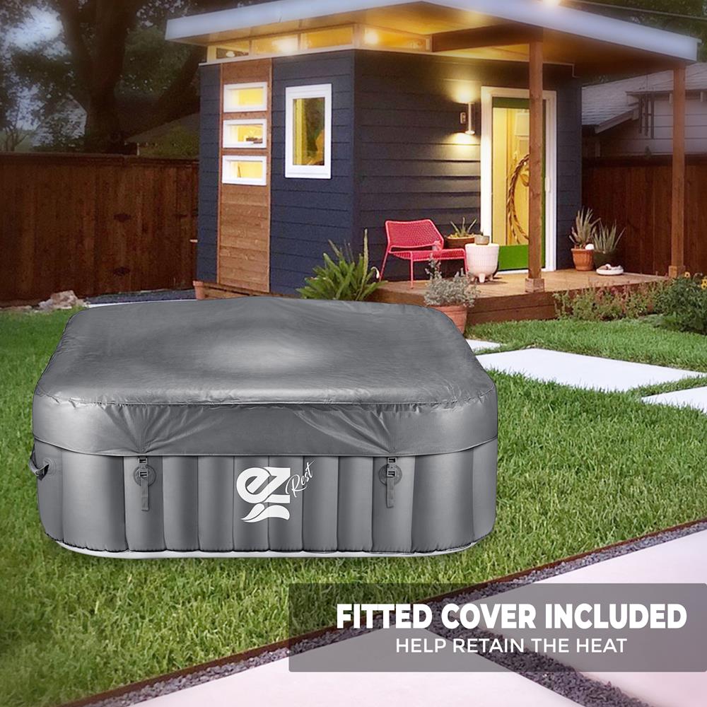 product image number 3 for SereneLife Square Inflatable Pool Spa With Light