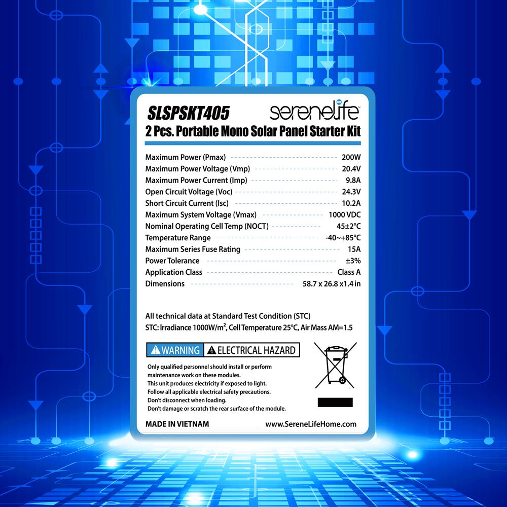 product image number 8 for SereneLife Mono Solar Panel Starter Kit