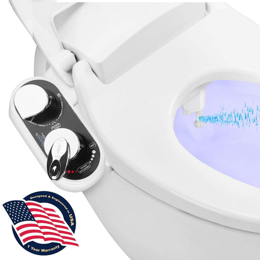 Bathroom Bidet Attachment - Hot/Cold Water, Self-Cleaning Nozzle