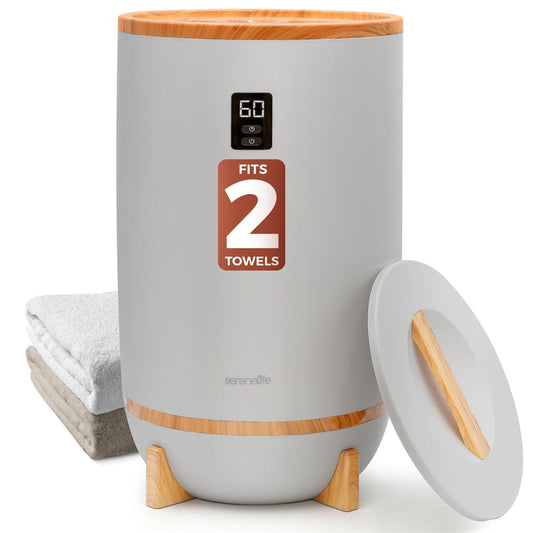 Towel Warmer with Fragrance Holder, Auto Shutoff, Fits 2 Towels, Gray