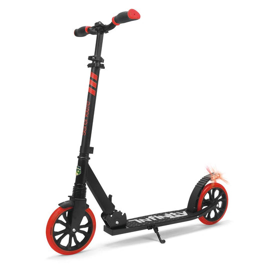 Foldable Kick Scooter for Teens & Adults, Smooth Wheels, Alloy Deck, Red