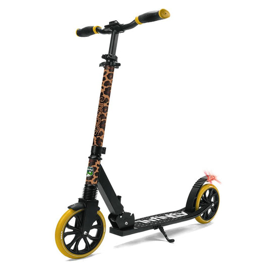 Kick Scooter for Teens & Adults, Foldable Alloy Deck, Leopard Design