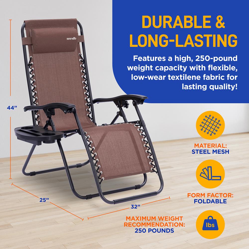 product image number 2 for SereneLife Adjustable Zero Gravity Chair Set