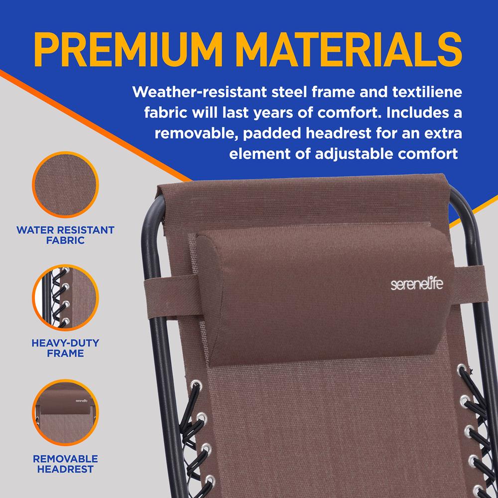 product image number 6 for SereneLife Adjustable Zero Gravity Chair Set