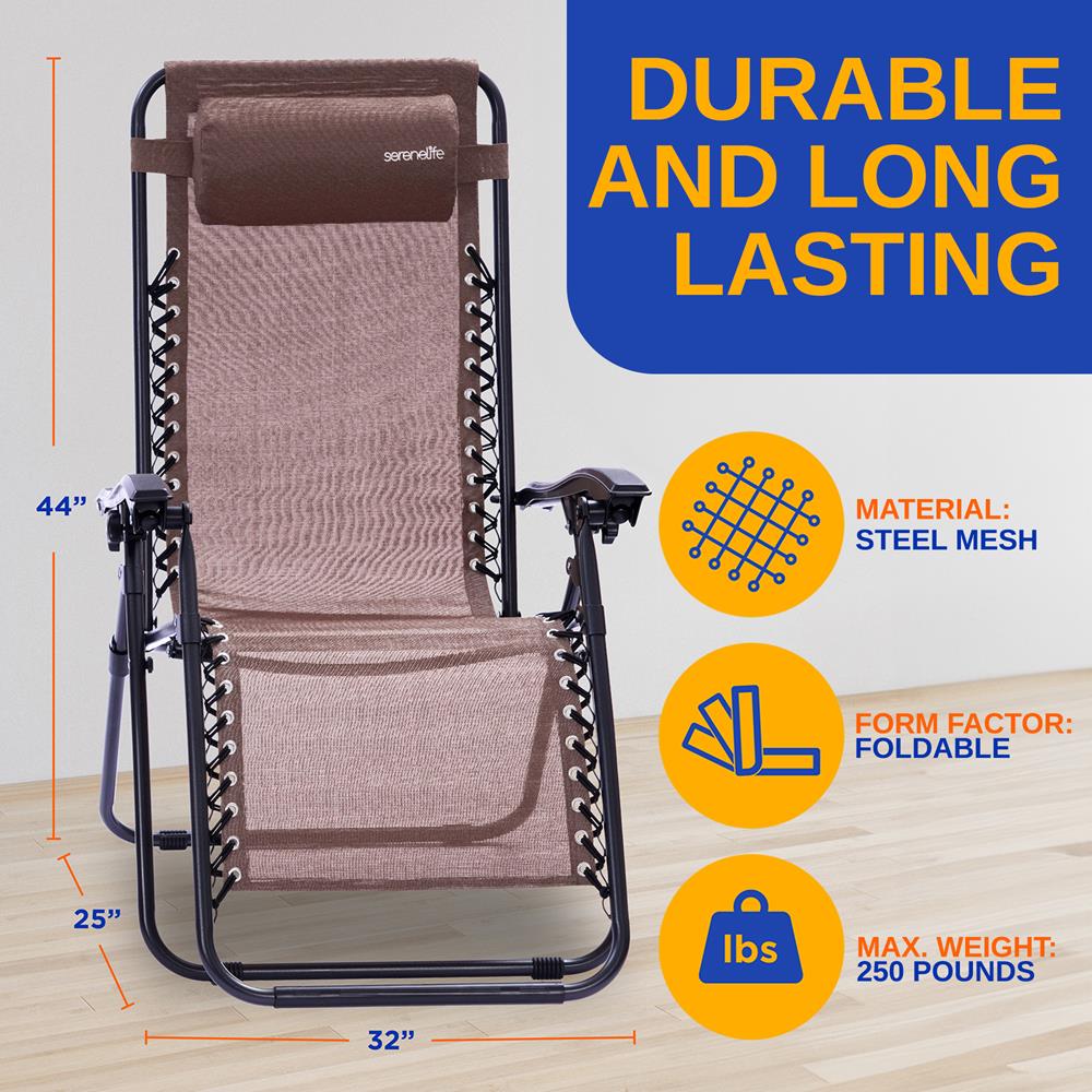 product image number 2 for SereneLife Adjustable Zero Gravity Chair Set