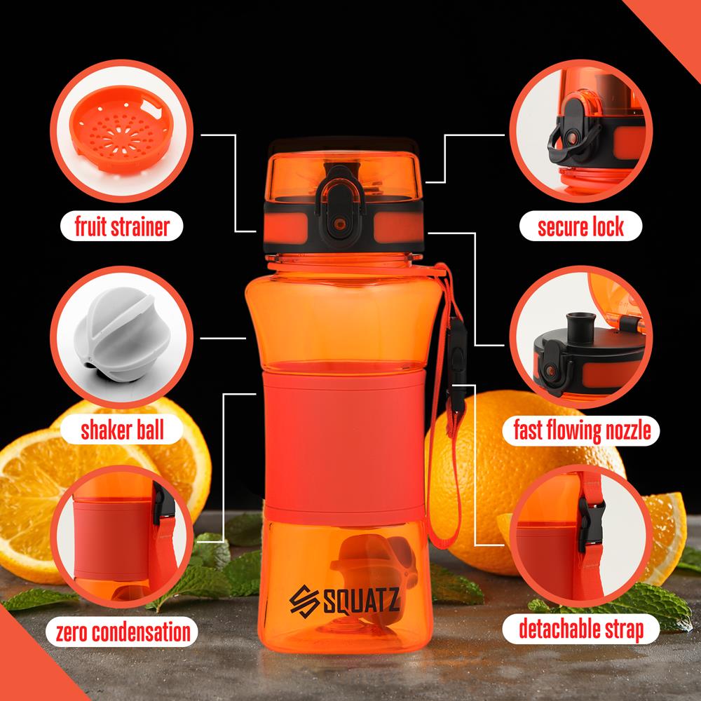 product image number 6 for SQUATZ Sports Or Shake Water Bottle With Strain
