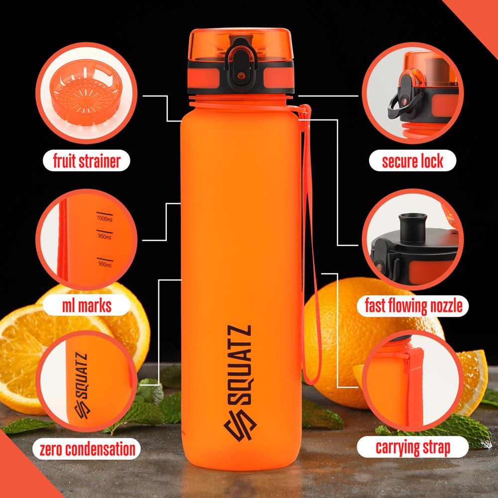 product image number 6 for SQUATZ Frosted Water Bottle With Strainer