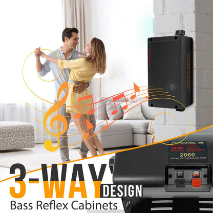 Bass Reflex 3 Way Box Speakers