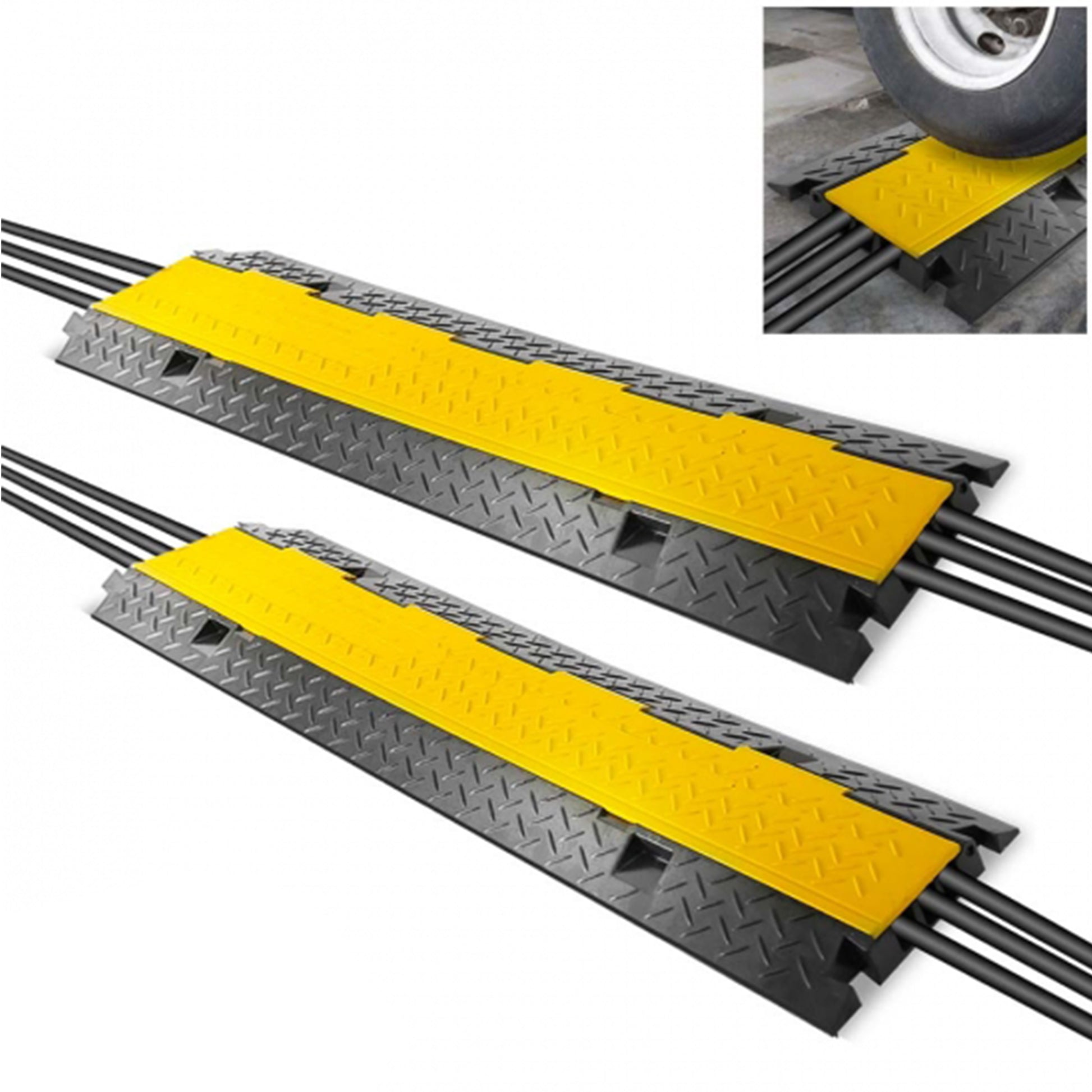 Rampe de protection de câbles à 3 canaux, lot de 2