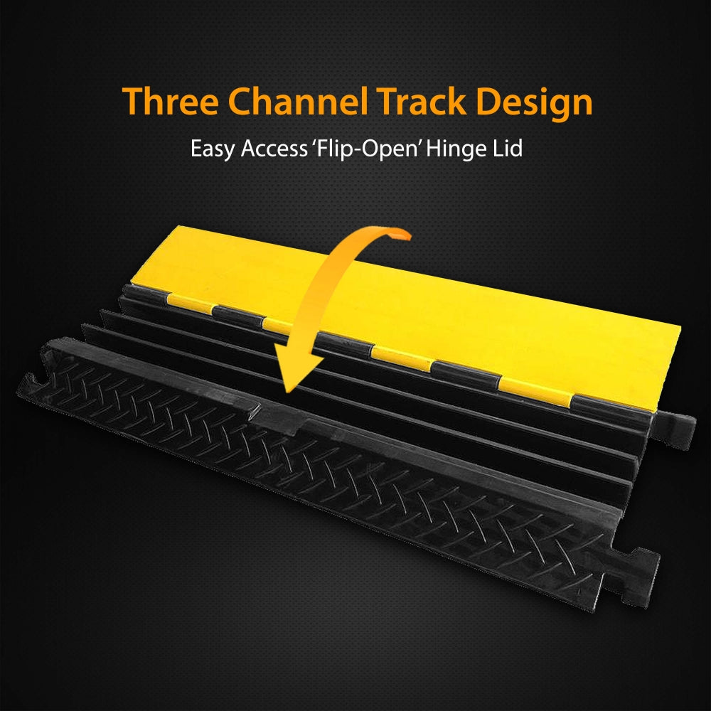 Rampe de protection de câbles à 3 canaux, lot de 2