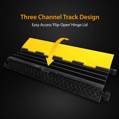 Rampe de protection de câbles à 3 canaux, lot de 2