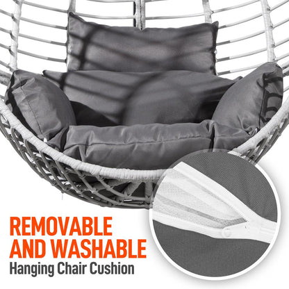 product image number 4 for SereneLife Wicker Egg Chair Cushion