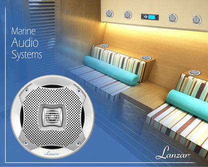 6.5" Marine Speakers 400W Water Resistant Stereo System Silver