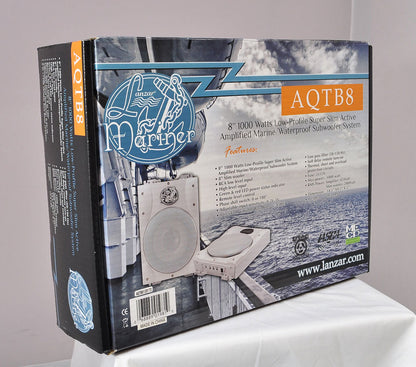 Marine Subwoofer System 1000W Slim Waterproof Amplified Speaker White