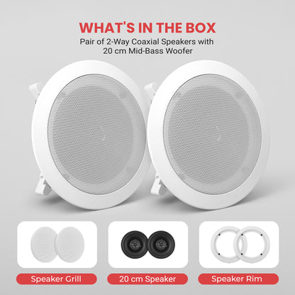 Haut-parleurs encastrés muraux/plafonniers 8,0'' pour la maison 