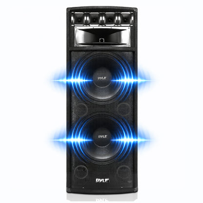 Pyle-Pro 1600W 7-Way PA Speaker Cabinet – Dual 12″ Woofers, Horn & Piezo Tweeters