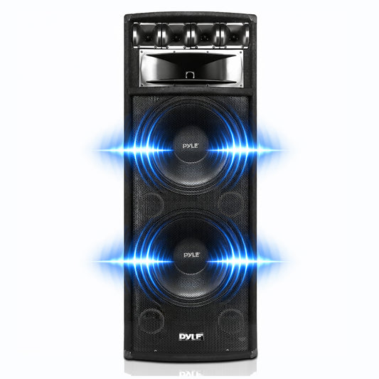 Pyle-Pro 1600W 7-Way PA Speaker Cabinet – Dual 12″ Woofers, Horn & Piezo Tweeters