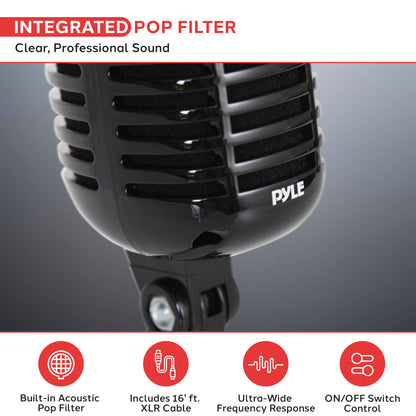 Classic Retro Vintage Microphone, Black