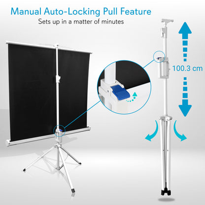 Tripod Stand Projector Screen, 50-inch