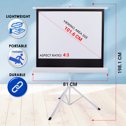 Écran de projecteur sur trépied, 40 pouces 