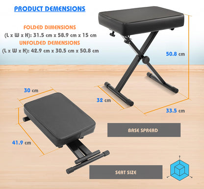 Adjustable Padded Keyboard Bench