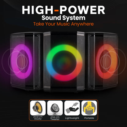 Enceinte sans fil BT de 8" pouces pour diffusion en continu 