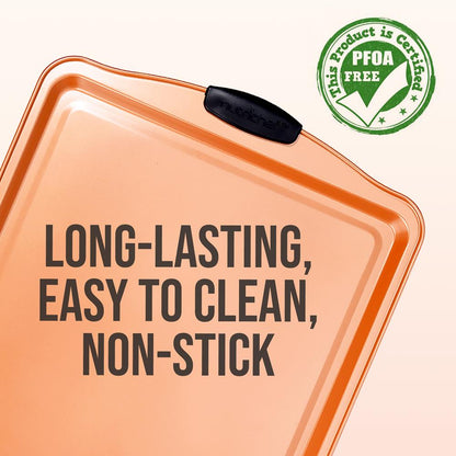 Large Nonstick Cookie Sheet, Easy Clean Carbon Steel, Copper